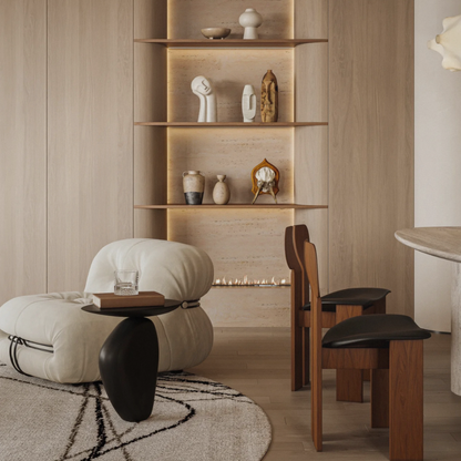 Table d'appoint Galet sculpturale noir