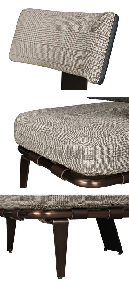 Fauteuil de salon pied-de-poule