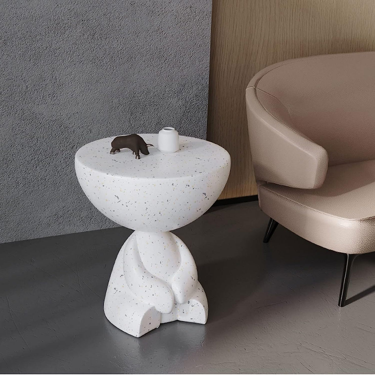 Table d'appoint en terrazzo sculpturale