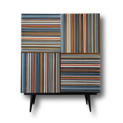 Bar en verre rayé multicolore