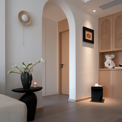 Table d'appoint Galet sculpturale noir