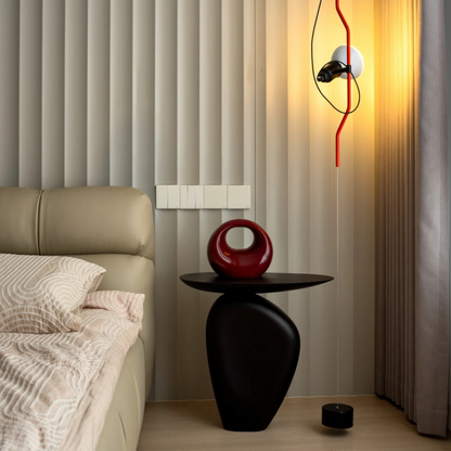 Table d'appoint Galet sculpturale noir