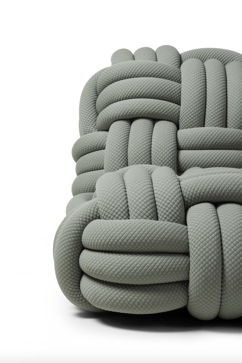 Fauteuil lounge Knitty vert sauge