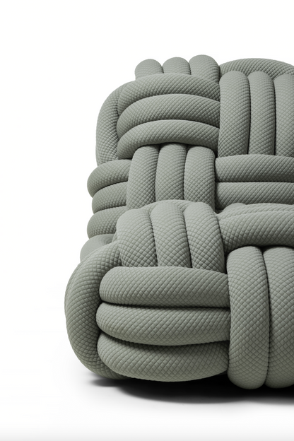 Fauteuil lounge Knitty vert sauge