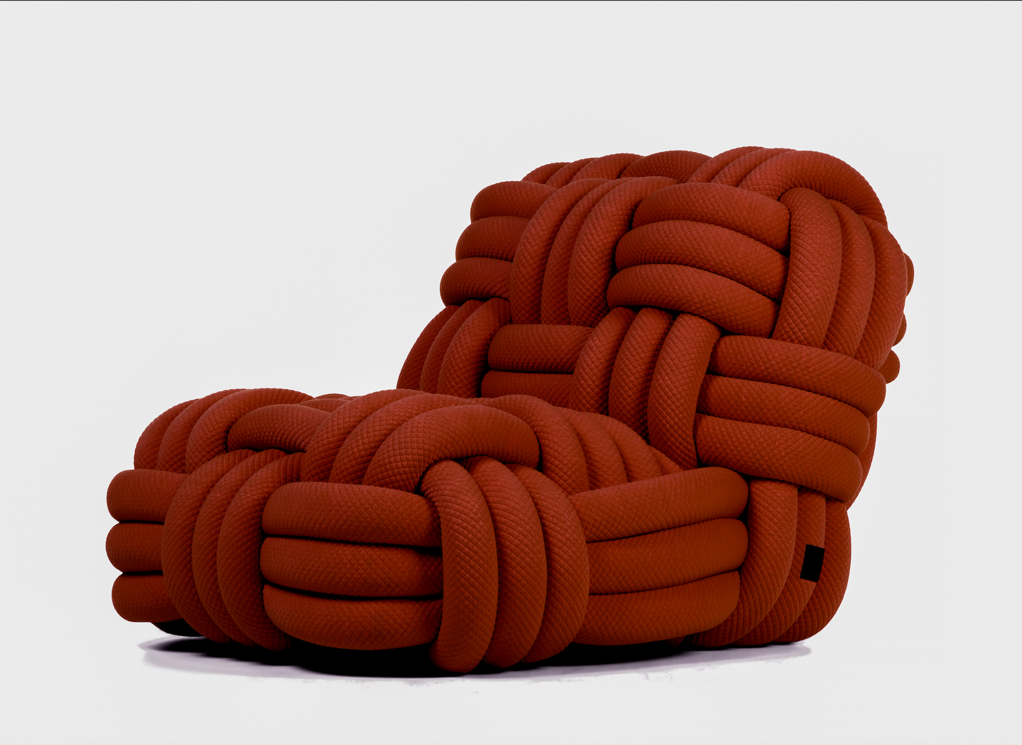 Fauteuil Lounge Tricoté terracotta