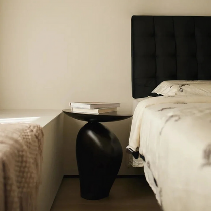 Table d'appoint Galet sculpturale noir