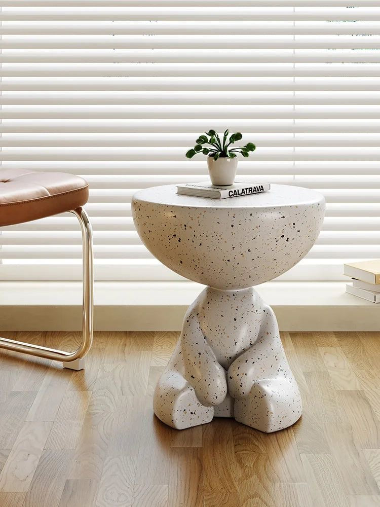 Table d'appoint en terrazzo sculpturale