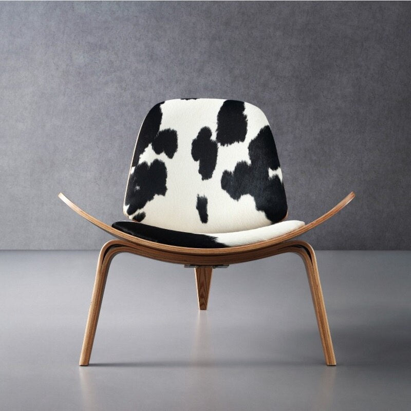 La chaise Shell JL Mollers peau de vache