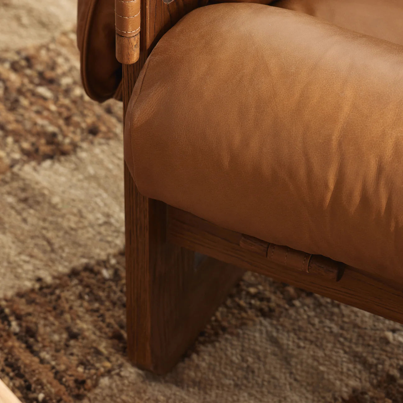 Fauteuil en cuir Henry camel