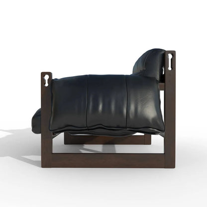 Fauteuil en cuir Henry noir