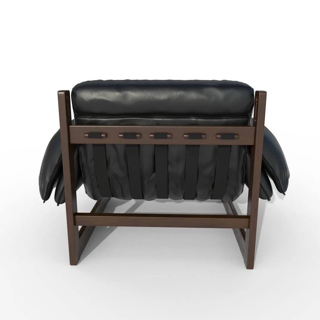 Fauteuil en cuir Henry noir