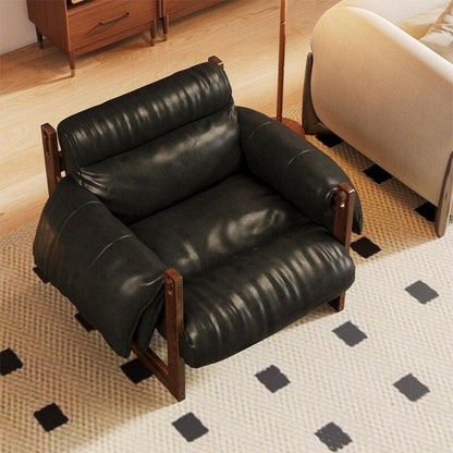 Fauteuil en cuir Henry noir