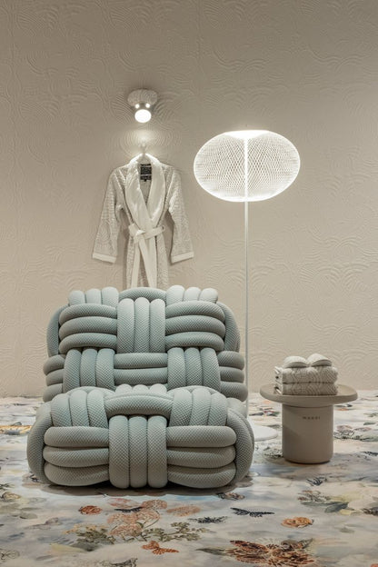 Fauteuil lounge Knitty vert sauge