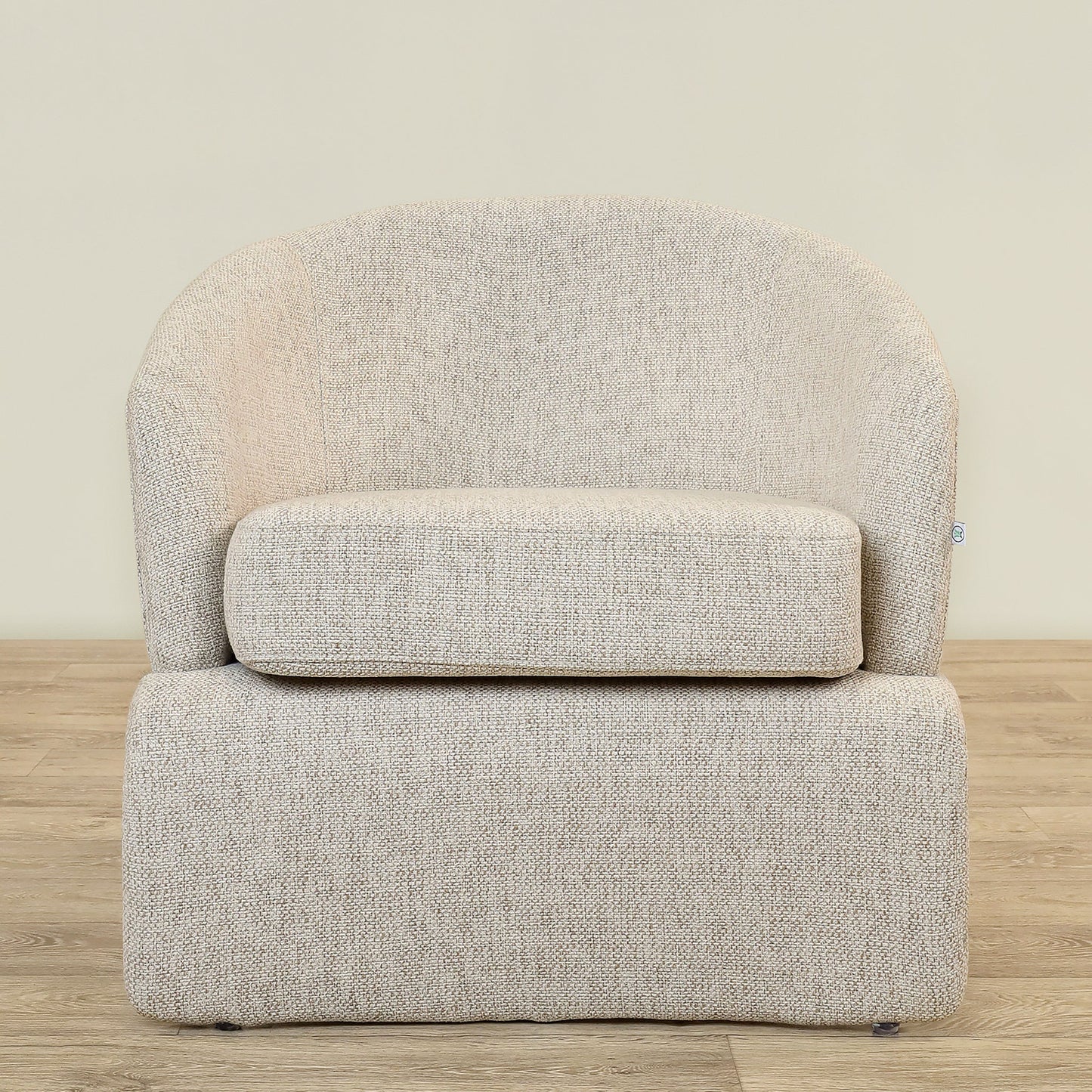 fauteuil Cozy Arch bouclé avec tabouret