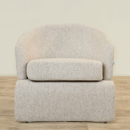 fauteuil Cozy Arch bouclé avec tabouret