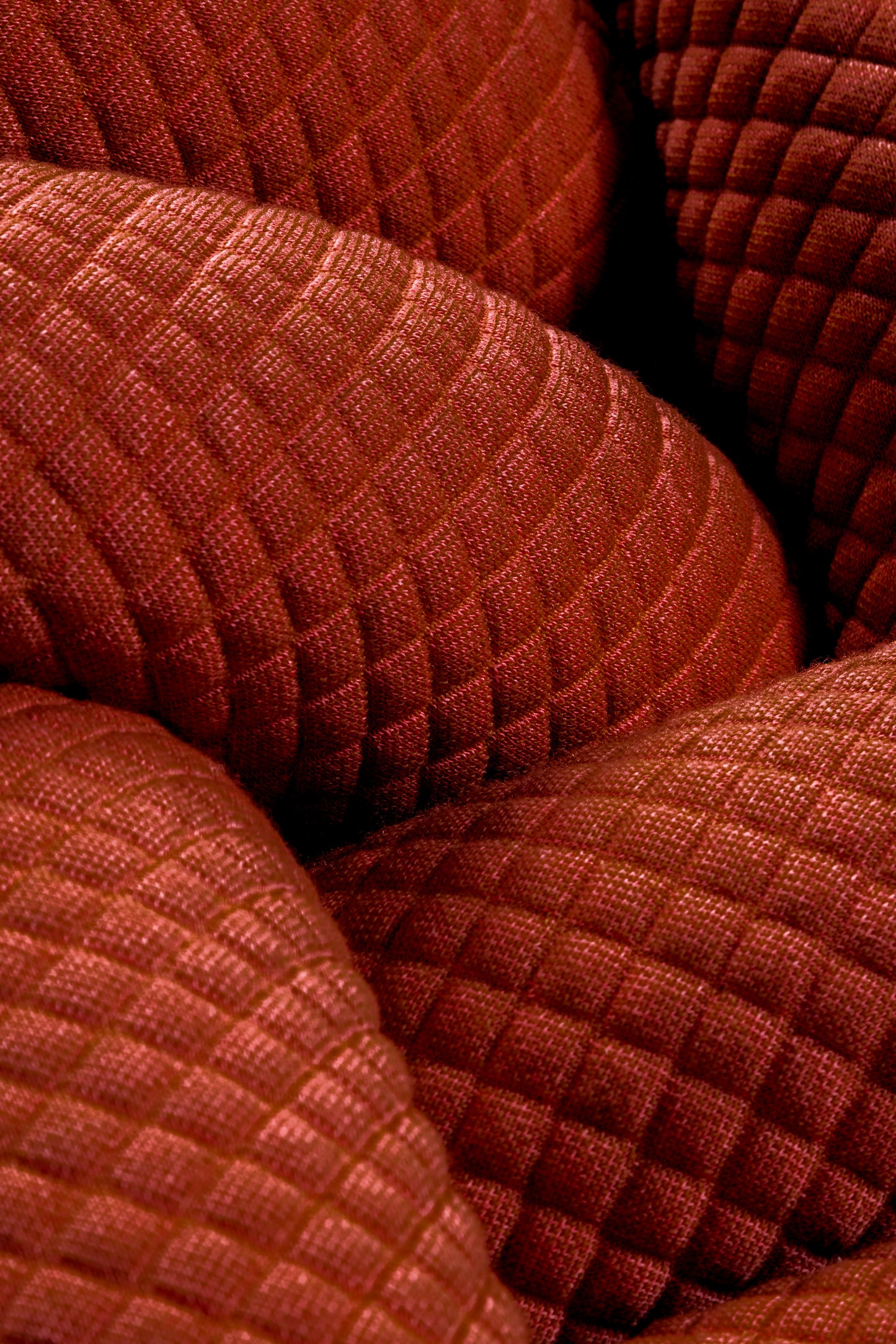 Fauteuil Lounge Tricoté terracotta