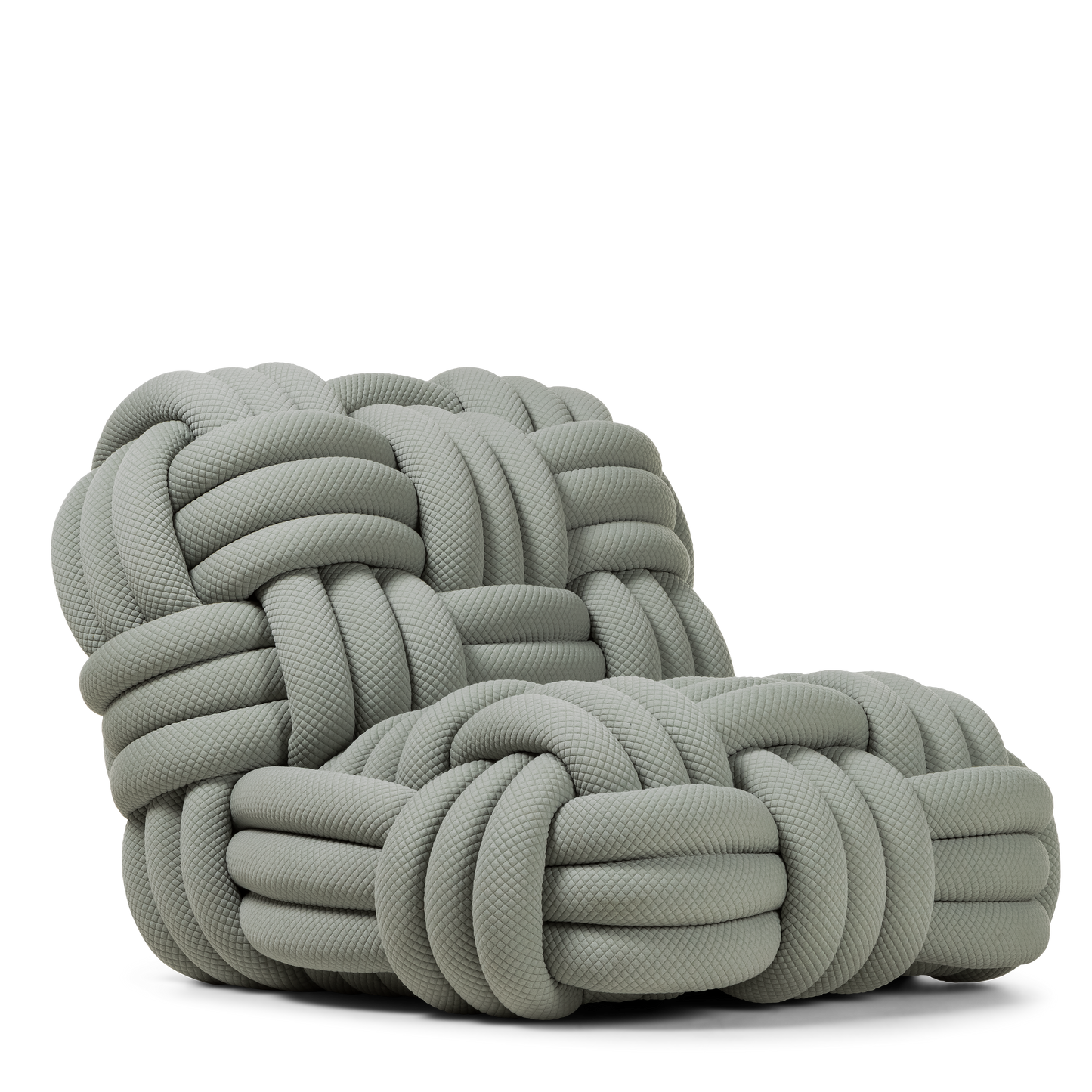 Fauteuil lounge Knitty vert sauge