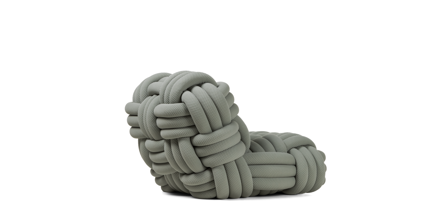 Fauteuil lounge Knitty vert sauge