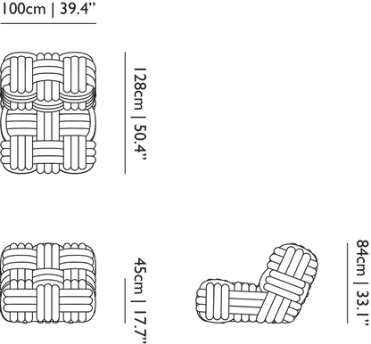 Fauteuil lounge Knitty vert sauge