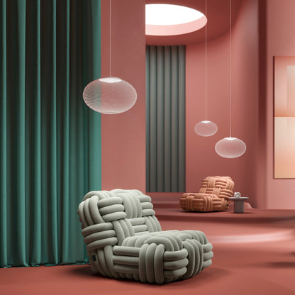 Fauteuil lounge Knitty vert sauge