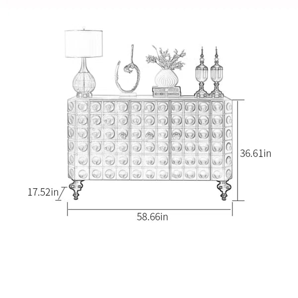 Buffet Aurora argenté brillant