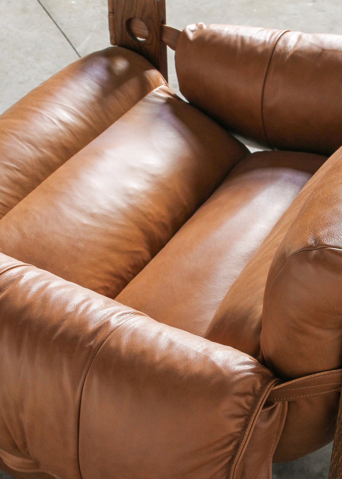 Fauteuil en cuir Henry camel