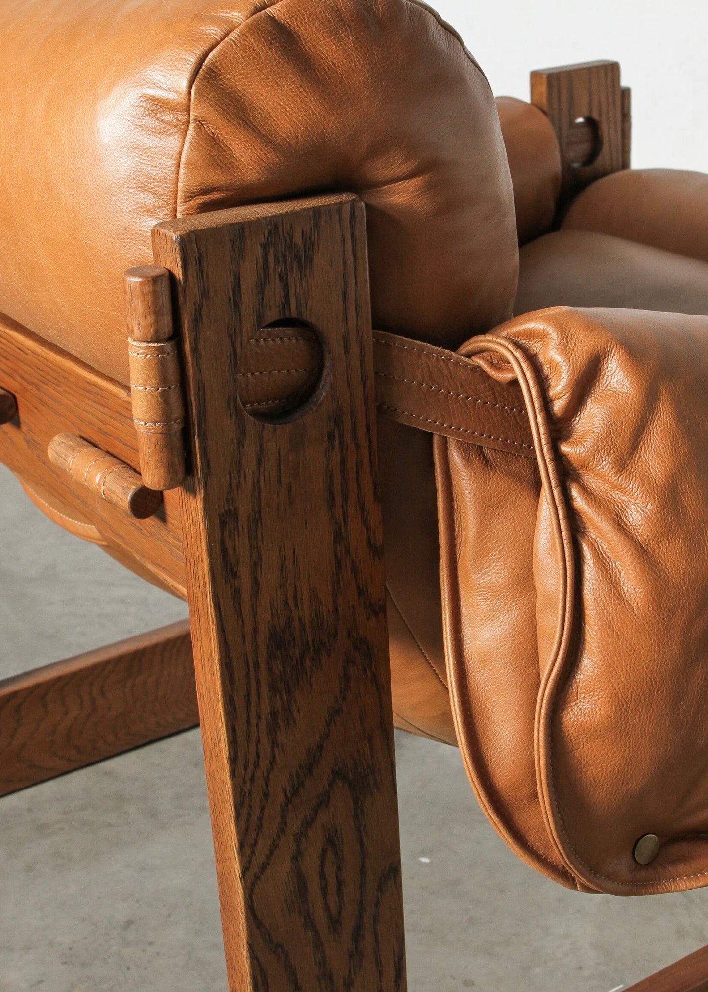 Fauteuil en cuir Henry camel
