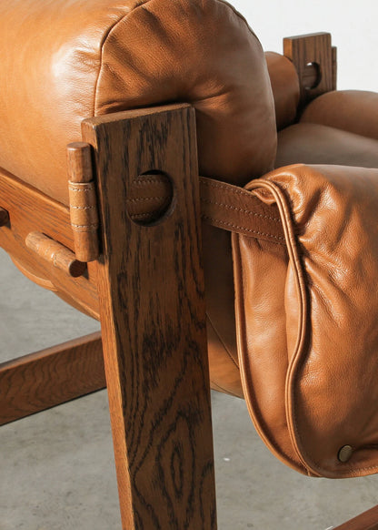 Fauteuil en cuir Henry camel