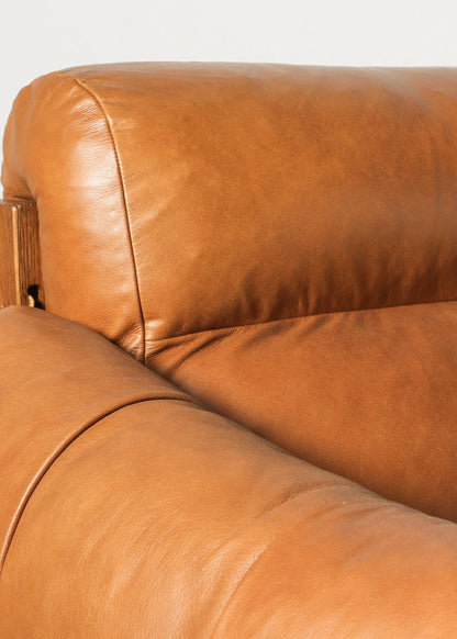 Fauteuil en cuir Henry camel