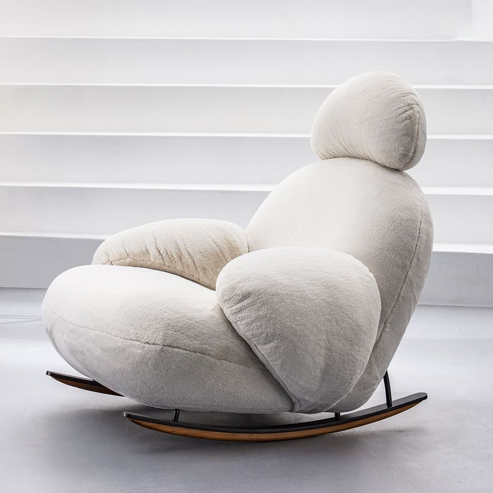 Chaise à bascule blanche